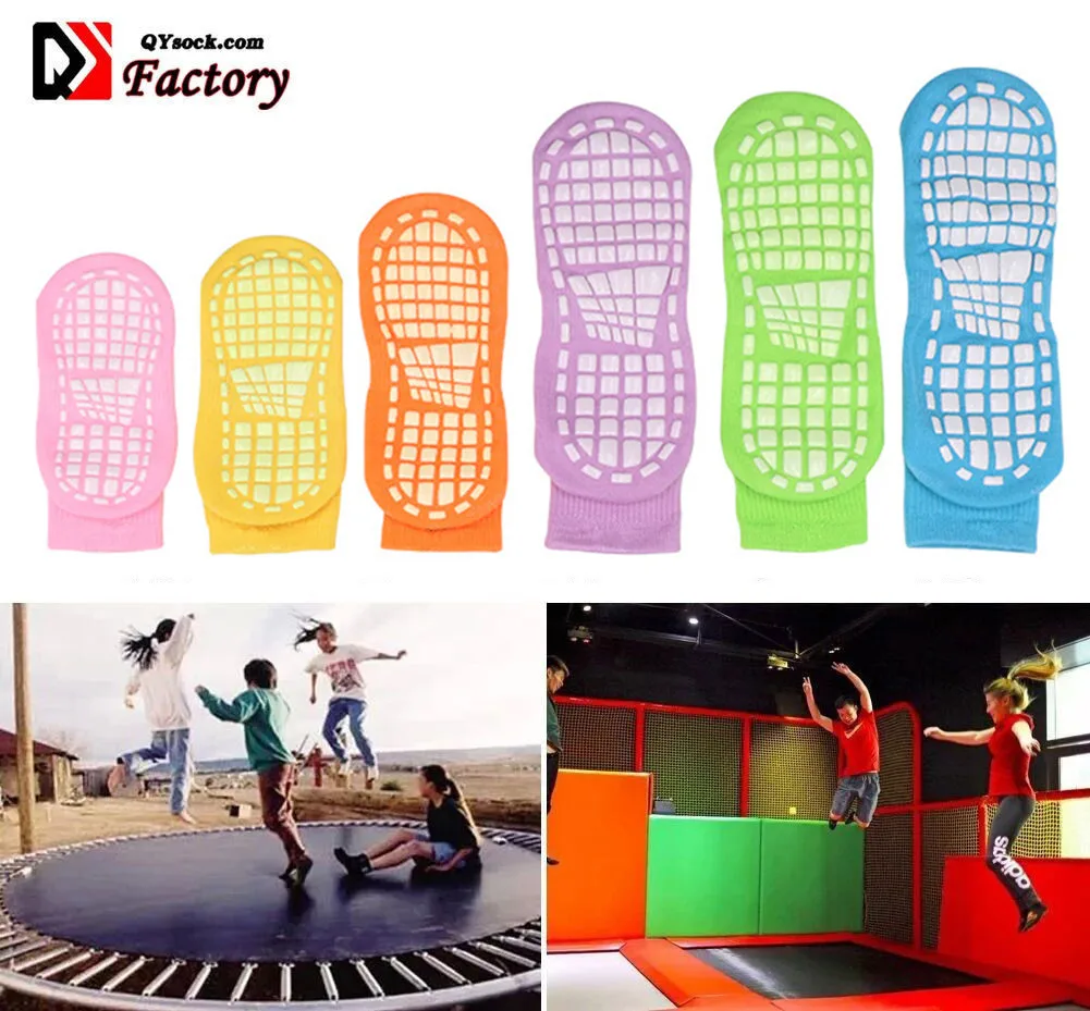 Wholesale Mixed Designs non slip Ankle Socks Custom kids adults Sport anti slip trampoline jump grip sock