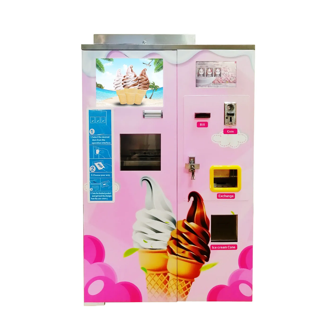 Best Price, vending machine McDonalds for sale ice cream, running on the coins, wholesale