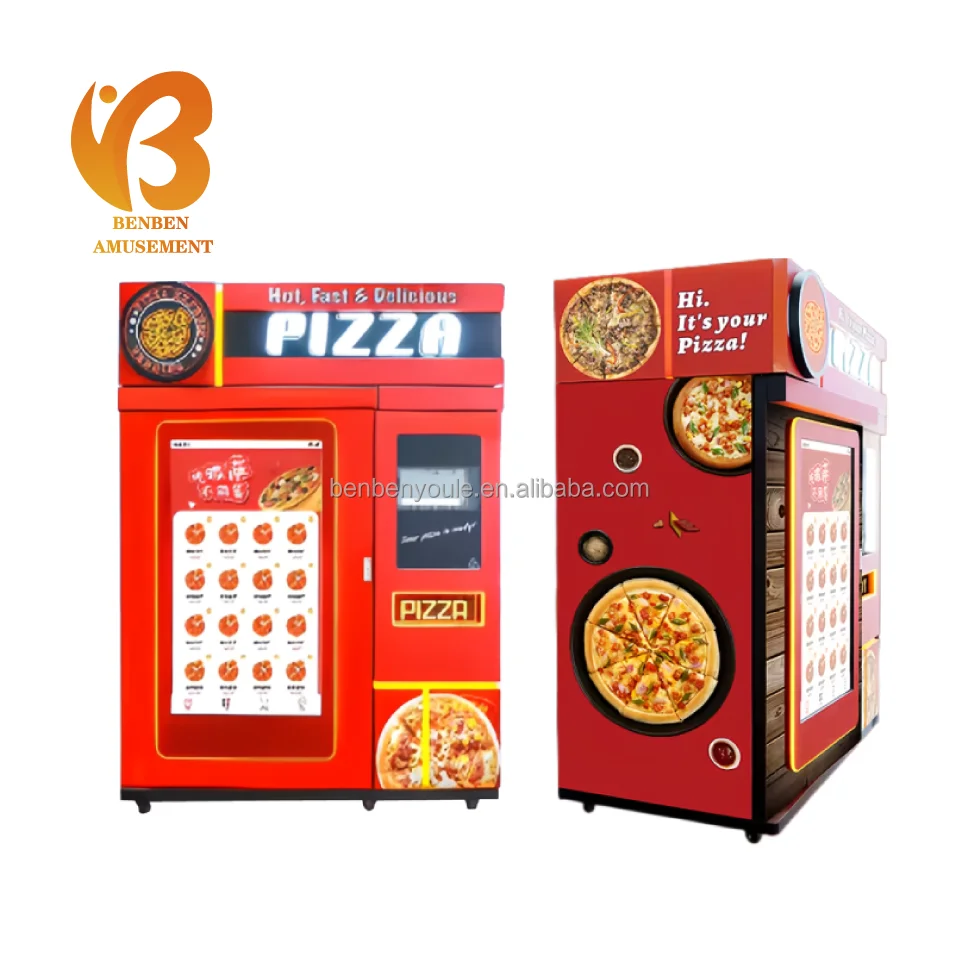 Full-Automatic Self-Vending Instant Food Pizza Machine Coin-Operated with Elevator and Touch Screen