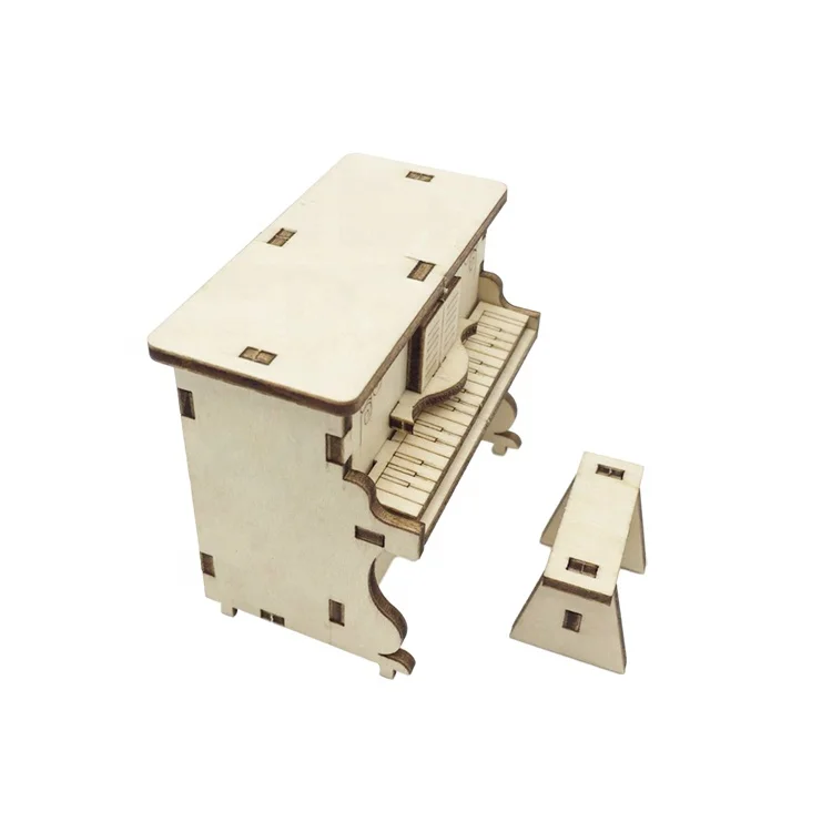 
DIY Piano Shaped Custom Music 3D Wooden Crank Music Box 