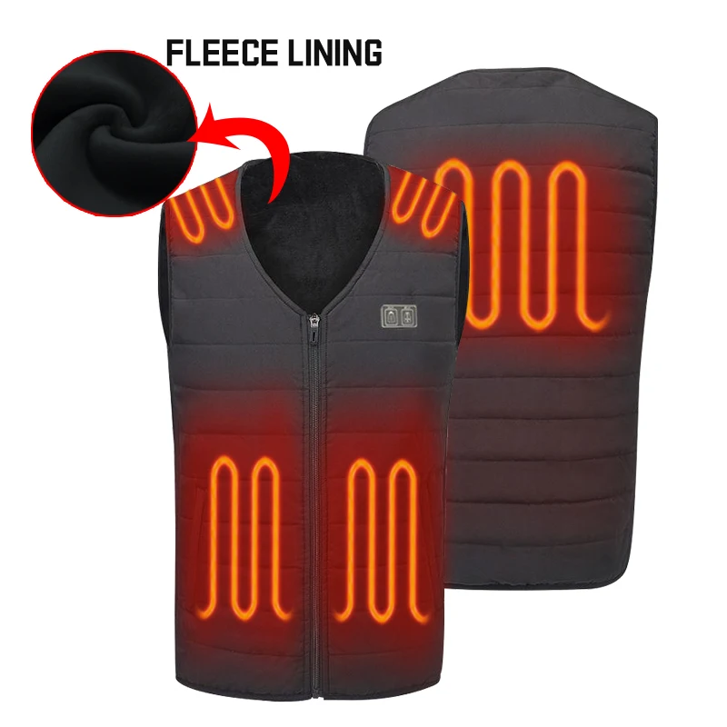 Custom USB Heated Ski Vest Rechargeable Women Electric Heating Vest Men With Battery