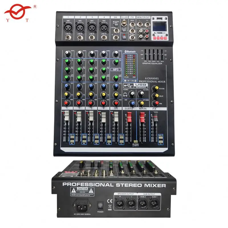 Dj Controlleraudio Console Mixer Professional Audio New 2024 Fm Microphone Wireless Plus 5 Channel Digital Mini