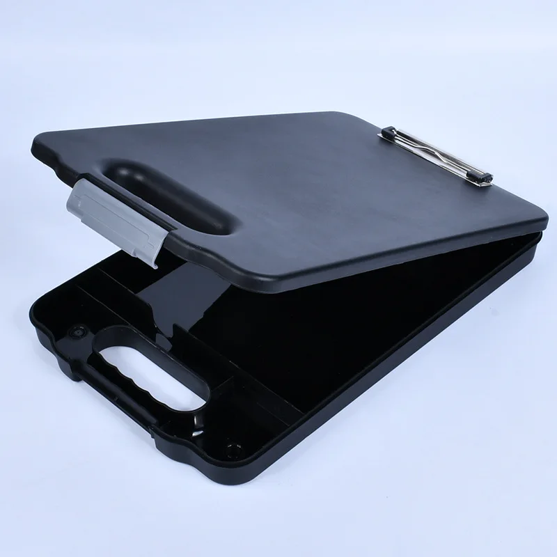 Custom logo File Clipboard A4 Plastic Nursing Folding Writing Board Metal Clip Board Storage  Plastic Box With Storage