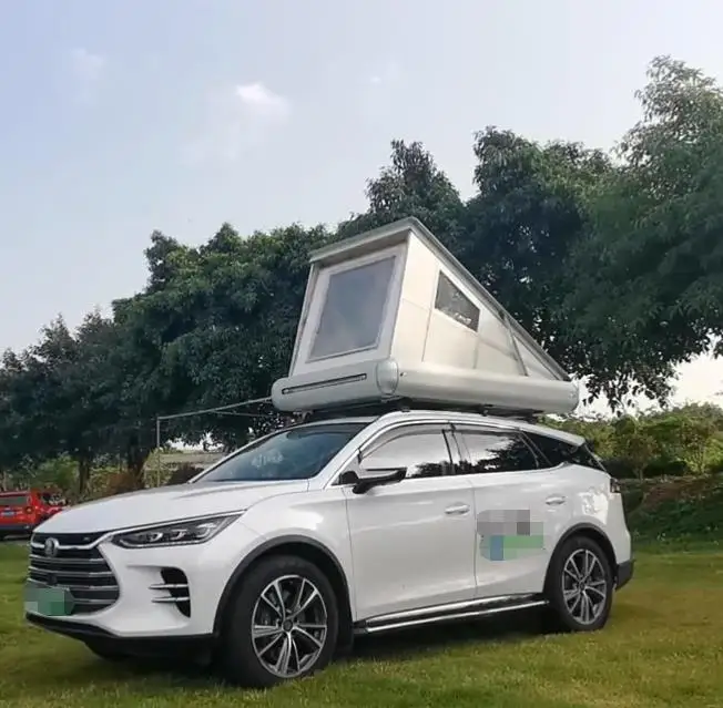 2 person auto folding rooftop tent aluminum roof tent top hard shell outdoor camping roof top hard shell car tent