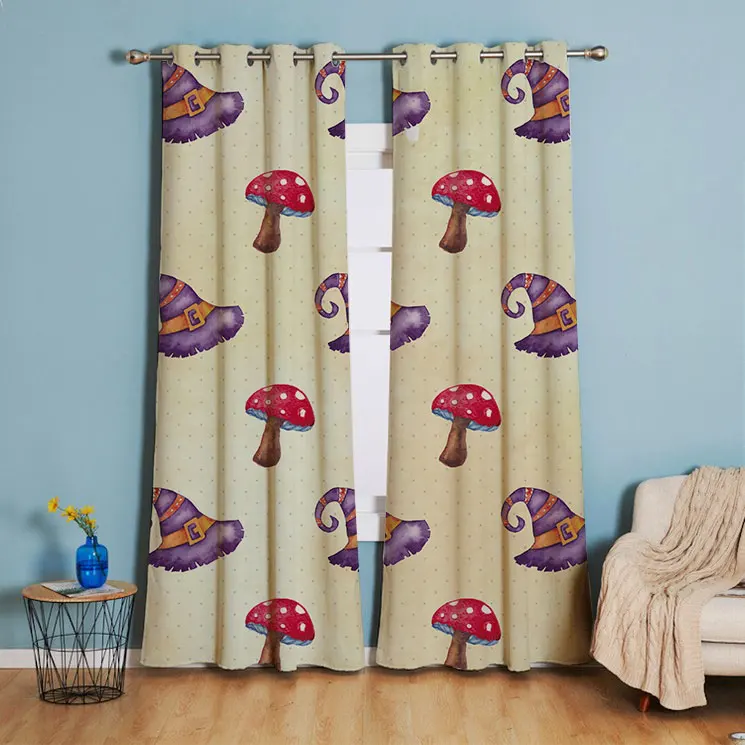 Jiuang Textiles Custom Cartoon Pattern Printing Curtains Window Blinds Blackout Curtain for the Living Room