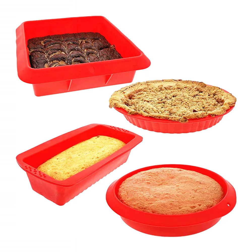 BHD Non-Stick Professional Reinforced Baking Molds Silicone Square Cake Pan for Brownie