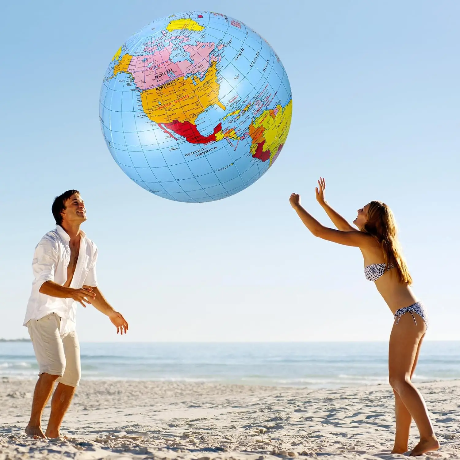 Wholesale 40 cm Inflatable Globe Giant Beach Balls Inflatable Earth Globe Toys for Summer Pool Game Swimming Beach Party