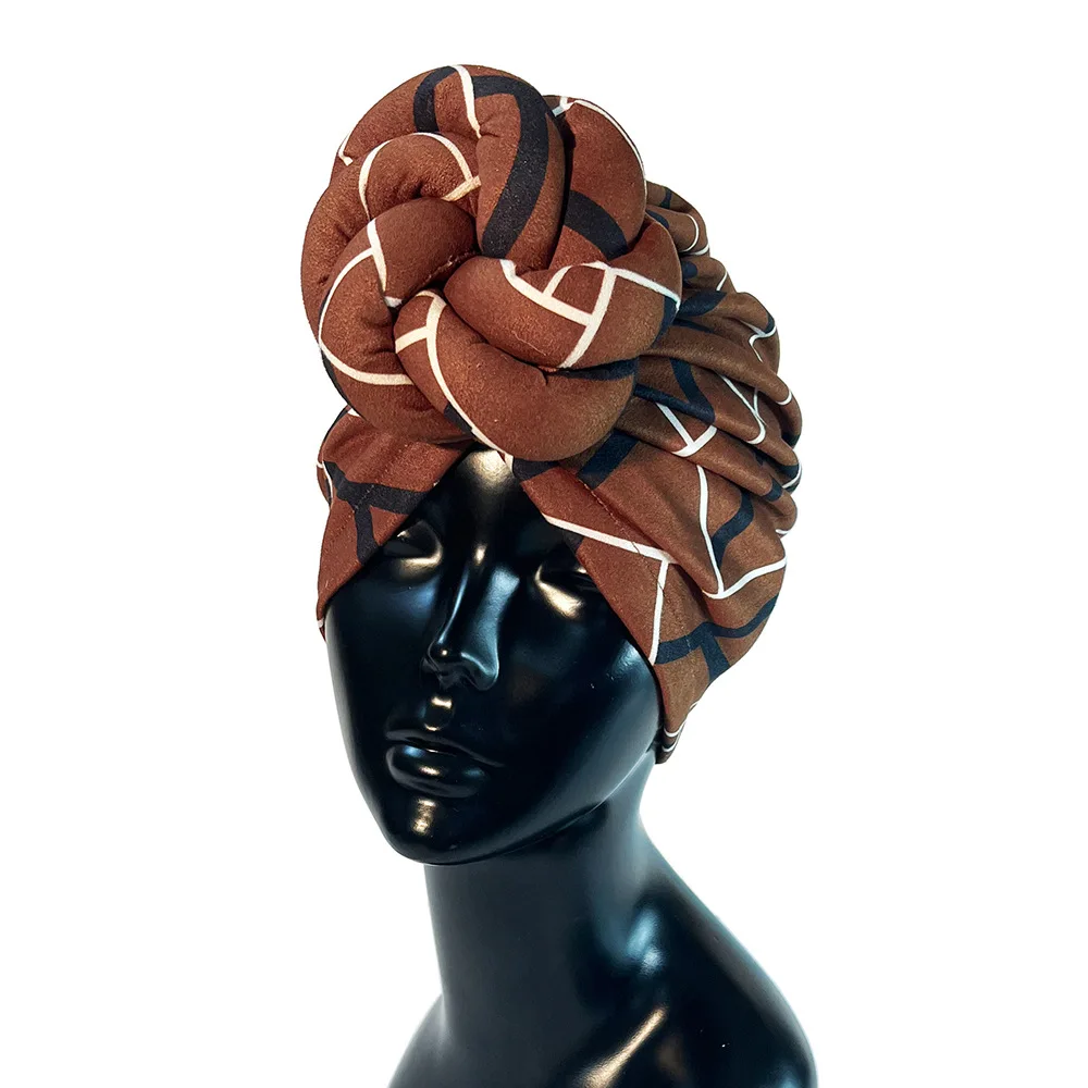 Zifeng OEM Sombrero Turbante Para Mujer Muslim Braided Bouquet Hair Turban Hijab