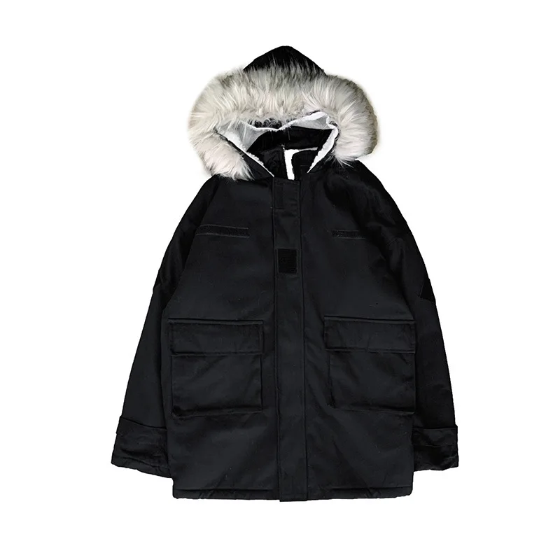 2021 зимнее Мужское пальто со съемной подкладкой и меховым воротником с капюшоном, корейское свободное повседневное зимнее хлопковое пальто с подкладкой
