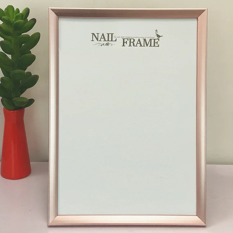 A4 colorful nail salon display photo frame manicure display wood picture magnet