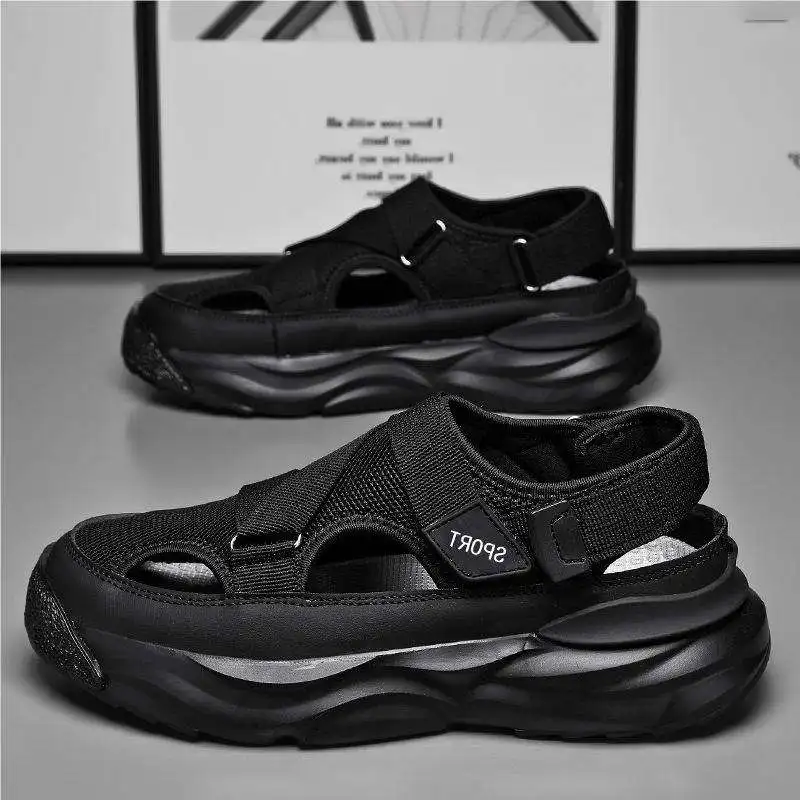 Other Trendy Men Casual Shoes Sandals Fabric Soft Soles Beach Upper Thick Sole Outdoor Sports Walking PVC Elastic Band Round Toe