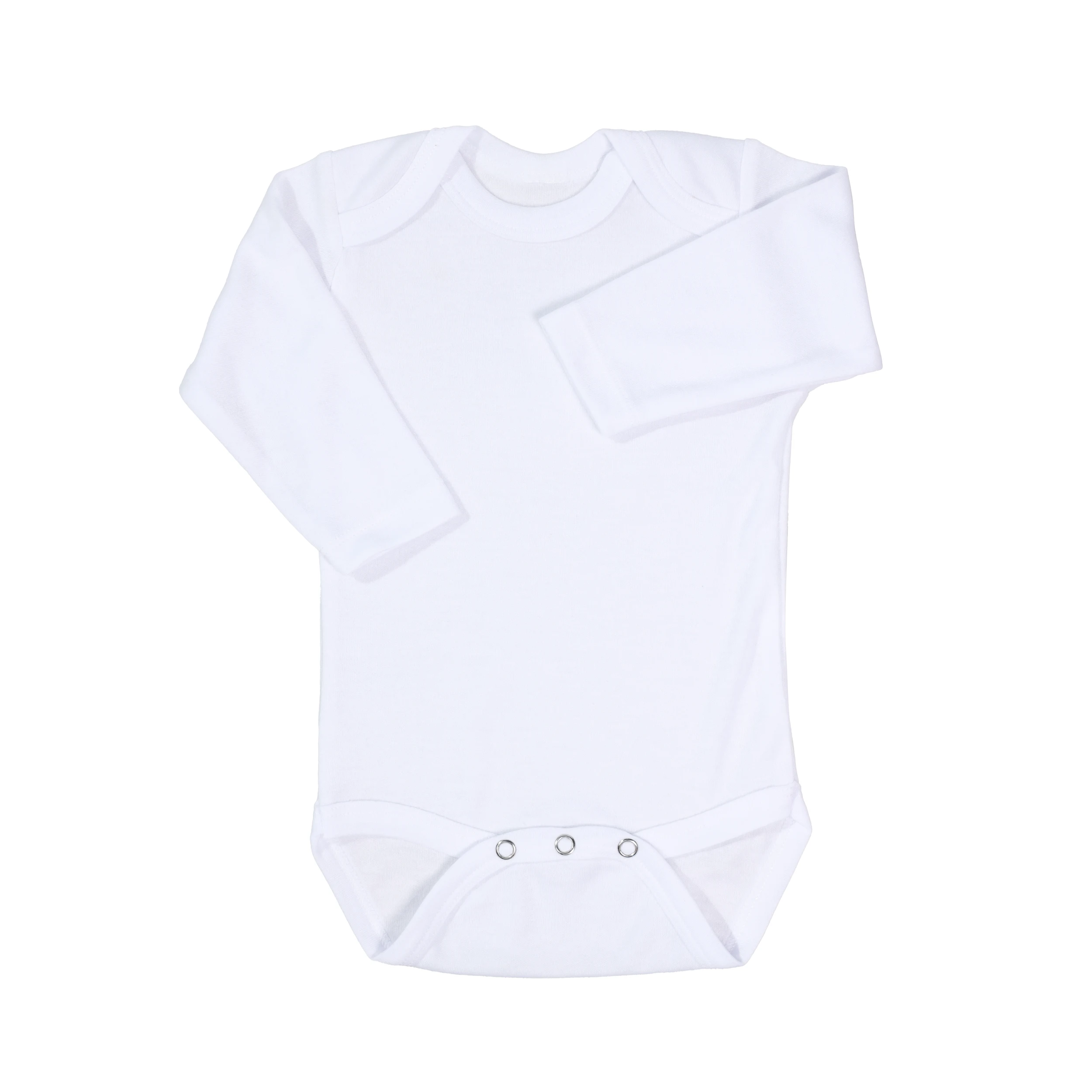 Baby Long Sleeve Onesi w/ Mittens 65% Polyester 35% Cotton Blend White