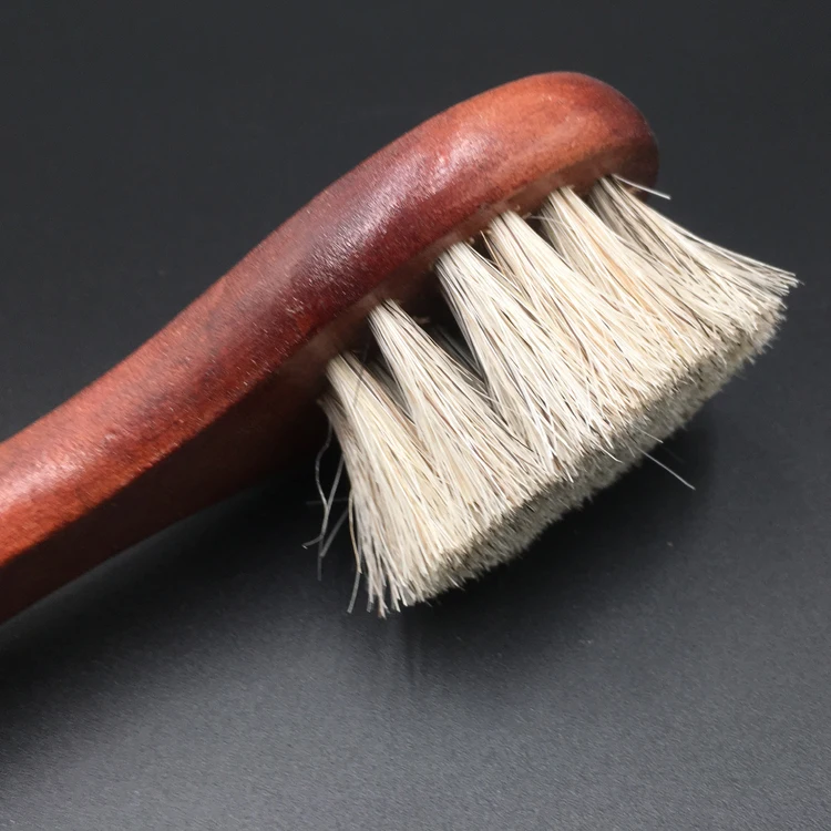 Wholesale custom Horse Hair Soft Cleaning Small Brush For Clothing Long Handle Wood Horse Hair Shoe Brush