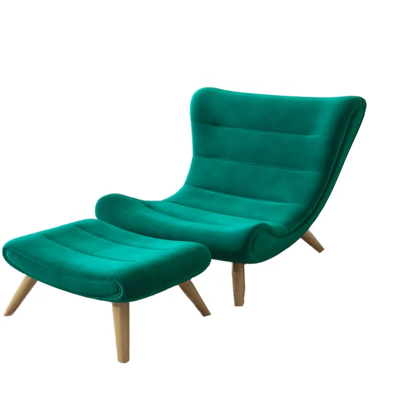 Living Room Furniture Fabric Relaxing Chair Classic Design Lounge Sofa Chair Wooden Frame Single Sofa Egg Chair