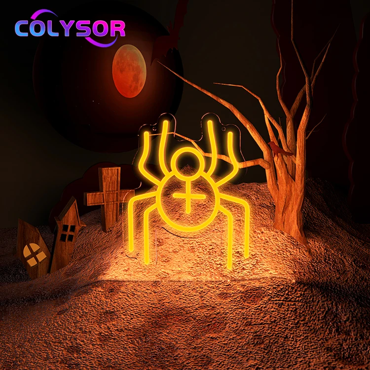 Scary Halloween Lamp Acrylic Board Home Decoration Holiday Custom Skull LED Neon Light Sign