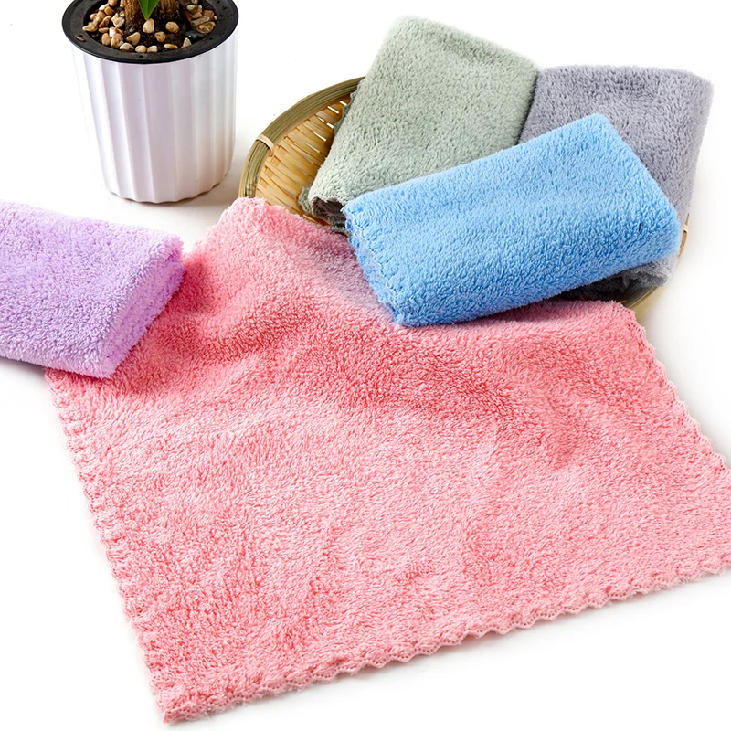 china supplier Microfiber Cleaning Non-stick Oil Washing Rag Wiping Absorbent Coral Velvet Dish Towels Kitchen Cleaning Cloth