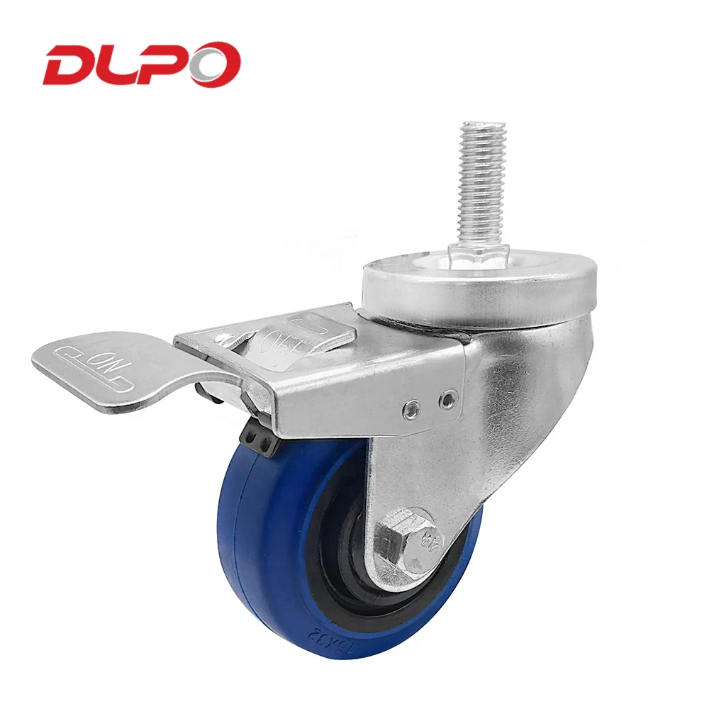DLPO M12*30 screw rod galvanized joint/universal wheel with top brake