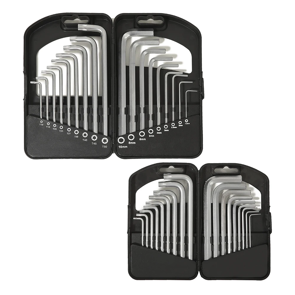 18PCS Combination Hex Torx Key Set Short Long Arm L Keys Hex Key Set Allen Wrench
