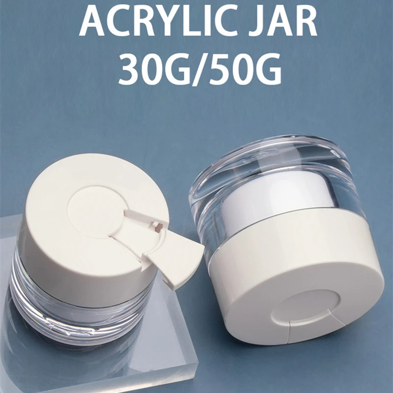 Acrylic Cream Jars Refillable Cream Jar with Spoon Body Butter Jar Plastic Cosmetic PMMA Silk Screen Printing Hot Stamping