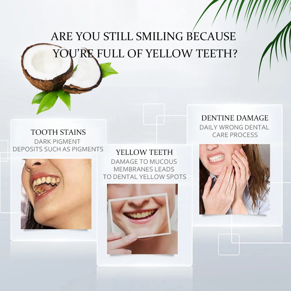 
100g Natural Teeth Care Organic Removes Stains Bad Breath Whitening Coconut Charcoal Toothpaste 