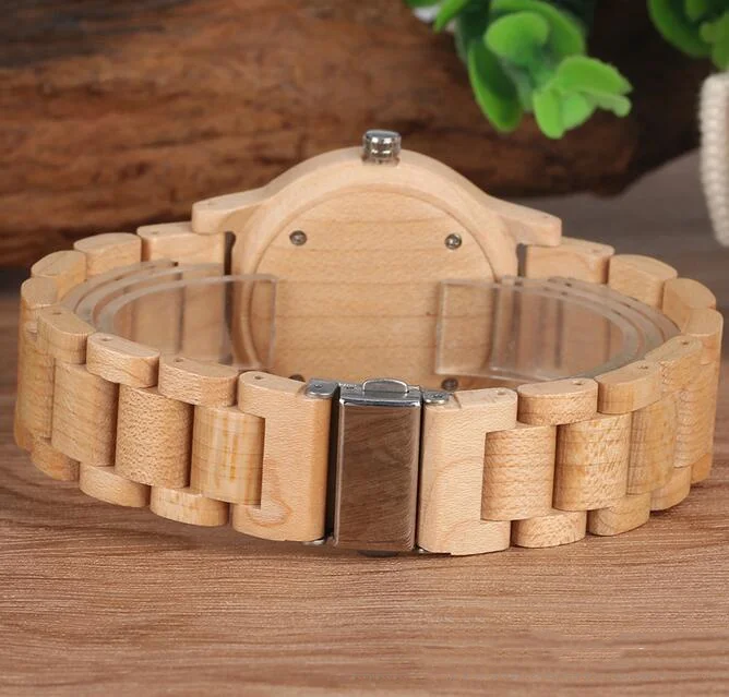 Sustainable wood men watch quartz movt brand luxury relogio masculino current relojes hombre