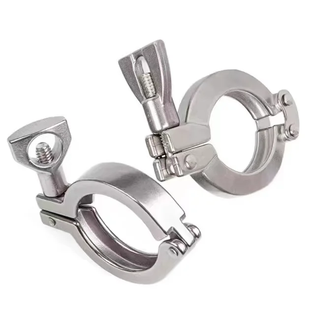 WZ Sanitary Tri Clamp Tri Clover  Stainless steel304 316  precision casting clamp Ferrule Flange Pipe double pin clamp