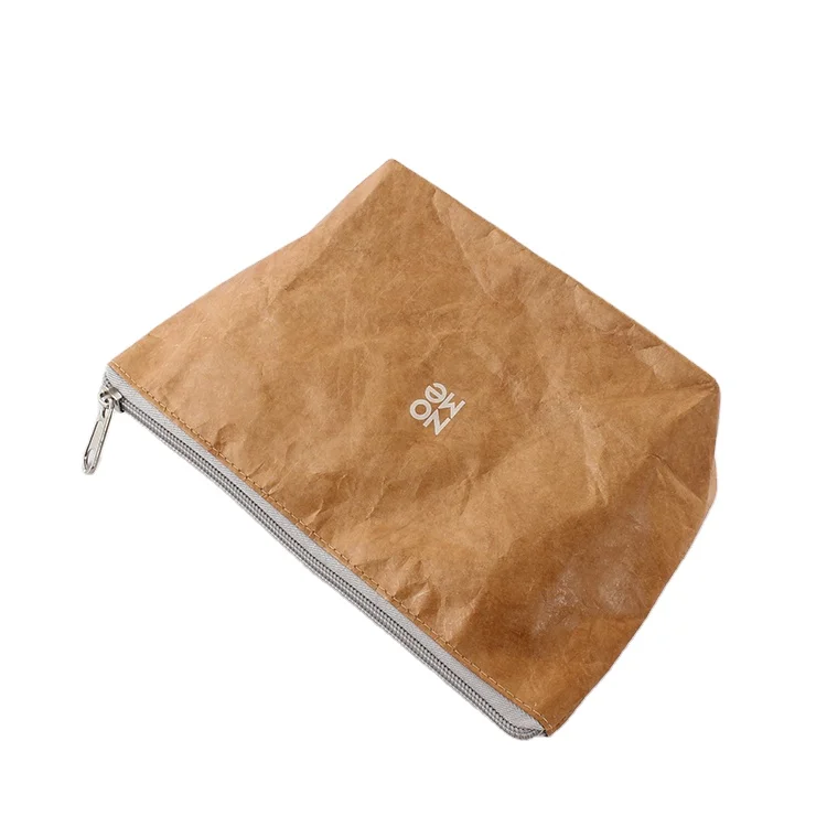 Custom Printing Portable Waterproof Lightweight Makeup Bag Dupont Paper Tyvek Cosmetic Pouch