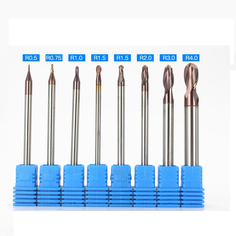 Factory Direct Supplier HRC55 Carbide End Mill Cutter 2 Flute Ball End Mill CNC Cutting Tools
