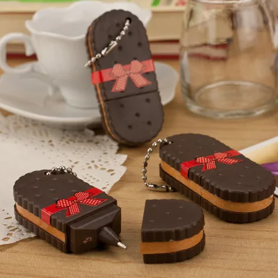 Оптовая продажа креативная пластиковая ручка в форме печенья рекламный подарок