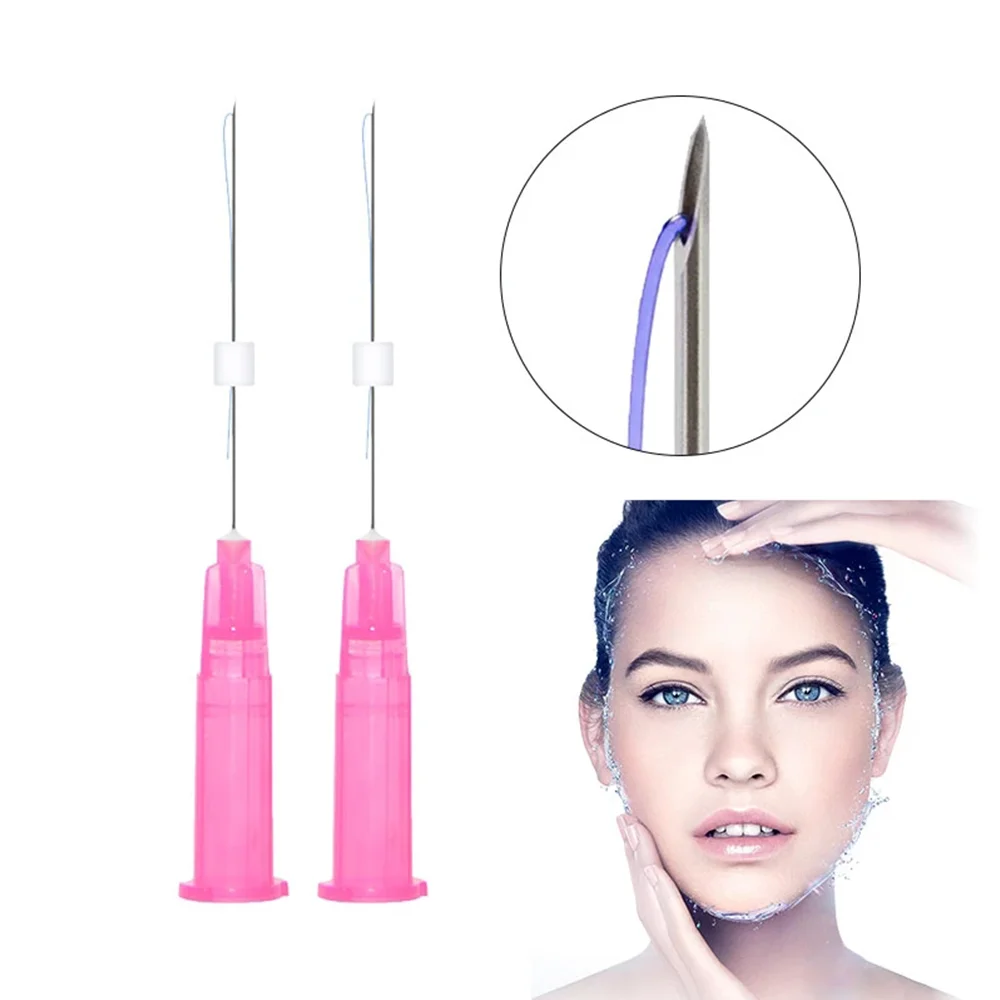 Wholesale Facial Absorbable Sharp Pdo Thread Lifting Cog Double Needle Skin Lifting Pdo Mono Thread Korea Paypal PCL PLLA