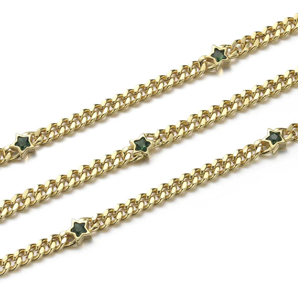 Cliobeads Wholesale DIY Jewelry Accessories Gold Plated Rhinestone Brass Chain