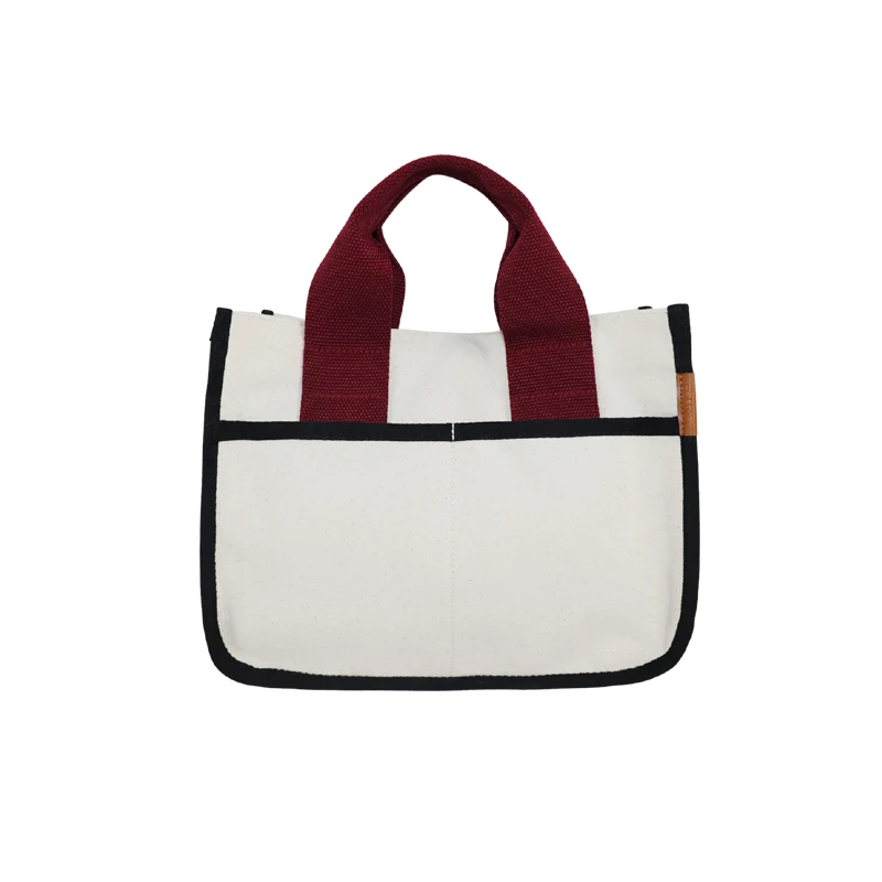 manufacturer OEM blank casual canvas bags customized for women without design, with adjustable long shoulder strap and pockets