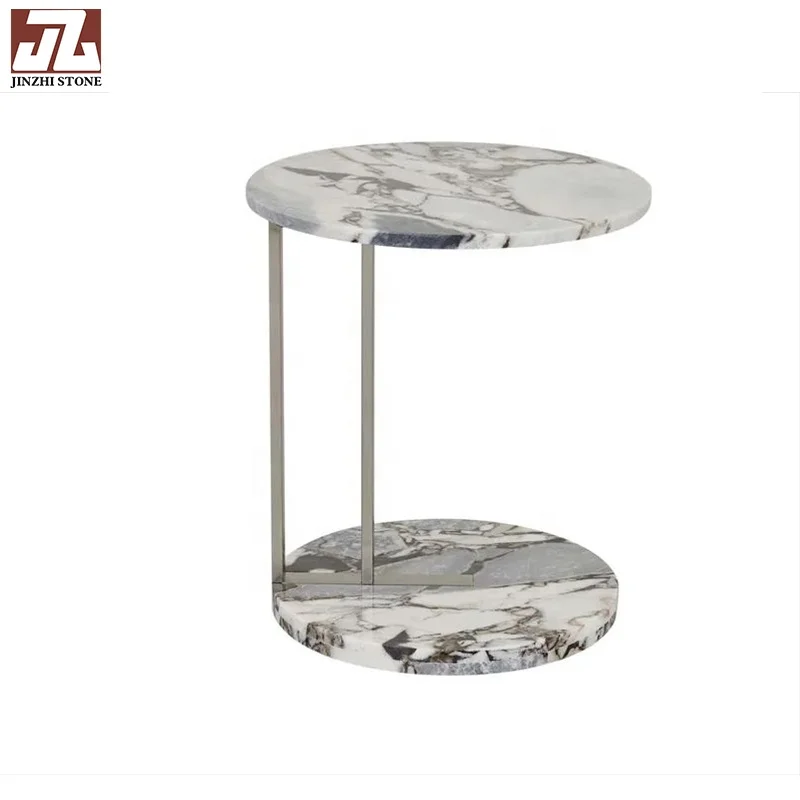 Luxury design factory customized natural coffee table with stainless steel brackets hotel villa display restaurant home