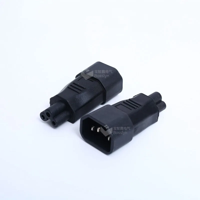 IEC Male Kettle (C14) to Clover Leaf Female (C5) Power Adapter 10A C14 to C5 Plug ADAPTER