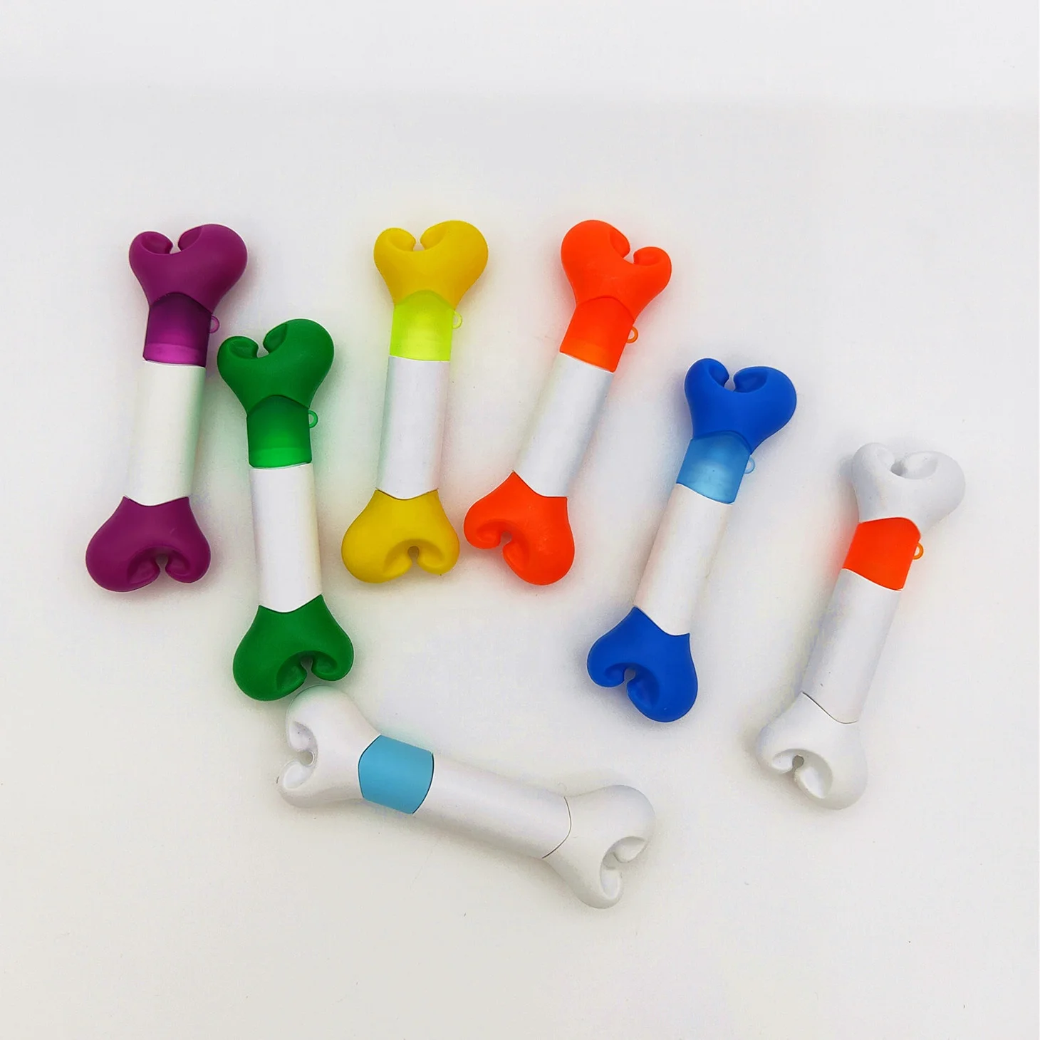 Novelty Lanyard boligrafo Highlighter Short Puppy Bone shape ball pens with printing