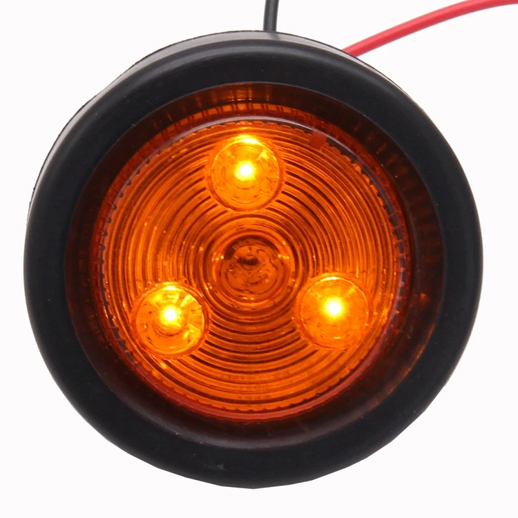 new design waterproof amber trailer truck  led 2 inch Round Side Marker