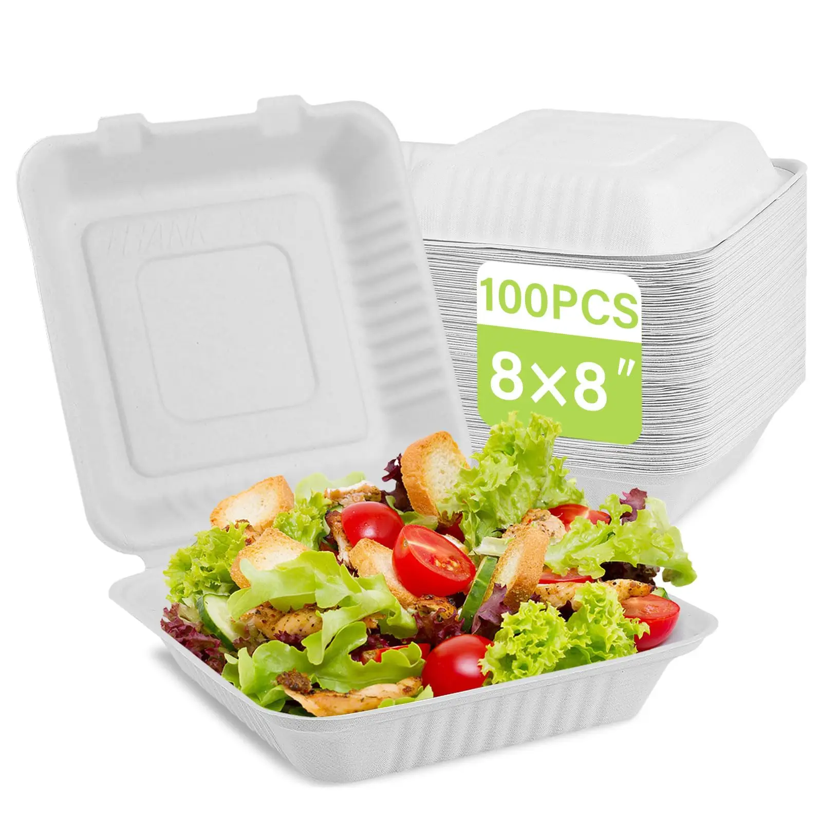 Custom Disposable Food Grade Burger Box Clamshell Food Containers White Burger Cute Lunch Box