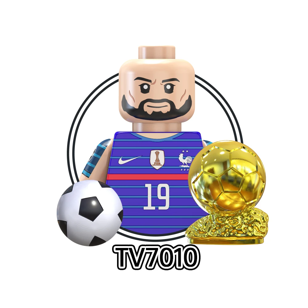 World Star Football Soccer Player Kaka Messi Benzema Ronaldo Building Block Figure Collection Plastic Toy for Kids TV6502