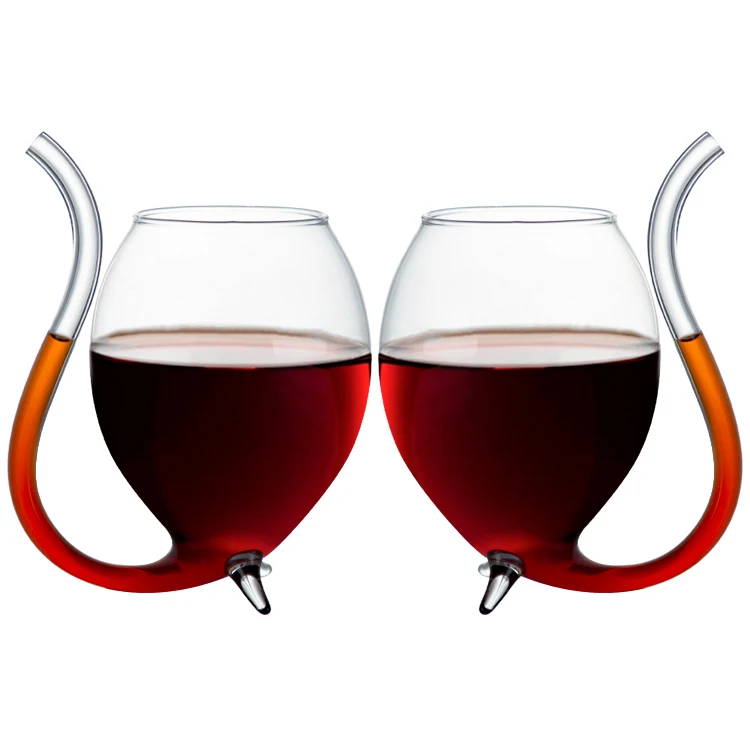 Luxury vintage 300ml custom stemless vampire red wine glass cup with straw margarita cocktail glasses creative