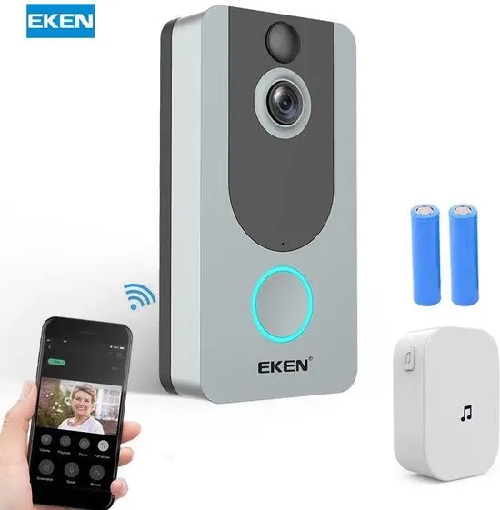  Официальный Оригинальный EKEN V7 умный двухсторонний визуальный Видеозвонок 1080p HD камера ночного видения PIR беспроводной Wi-Fi безопасность для