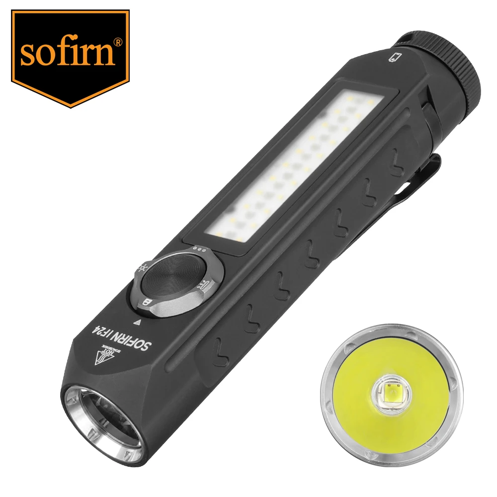 Sofirn IF24 Powerful 2000lm Spotlight and Floodlight RGB Torch Waterproof 18650 Rechargeable Flashlight with Magnetic Tail