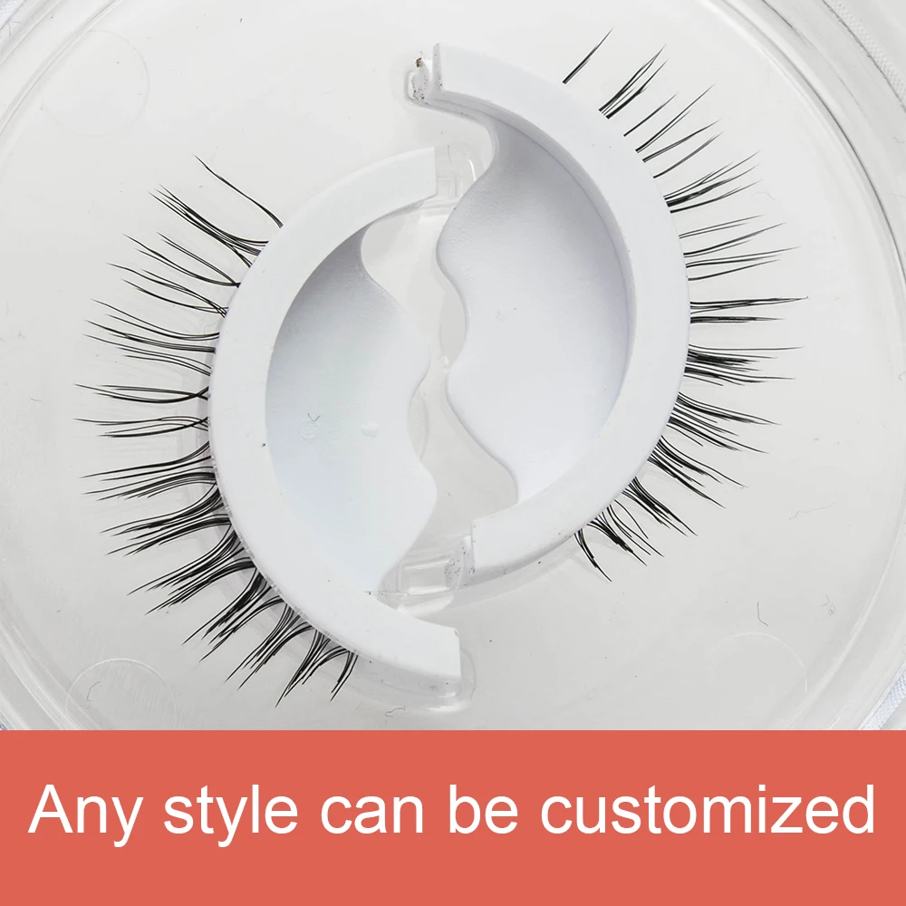 no glue self adhesive eyelash  vendor customized boxes strip eye tresluces lashes reusable self-adhesive eyelashes