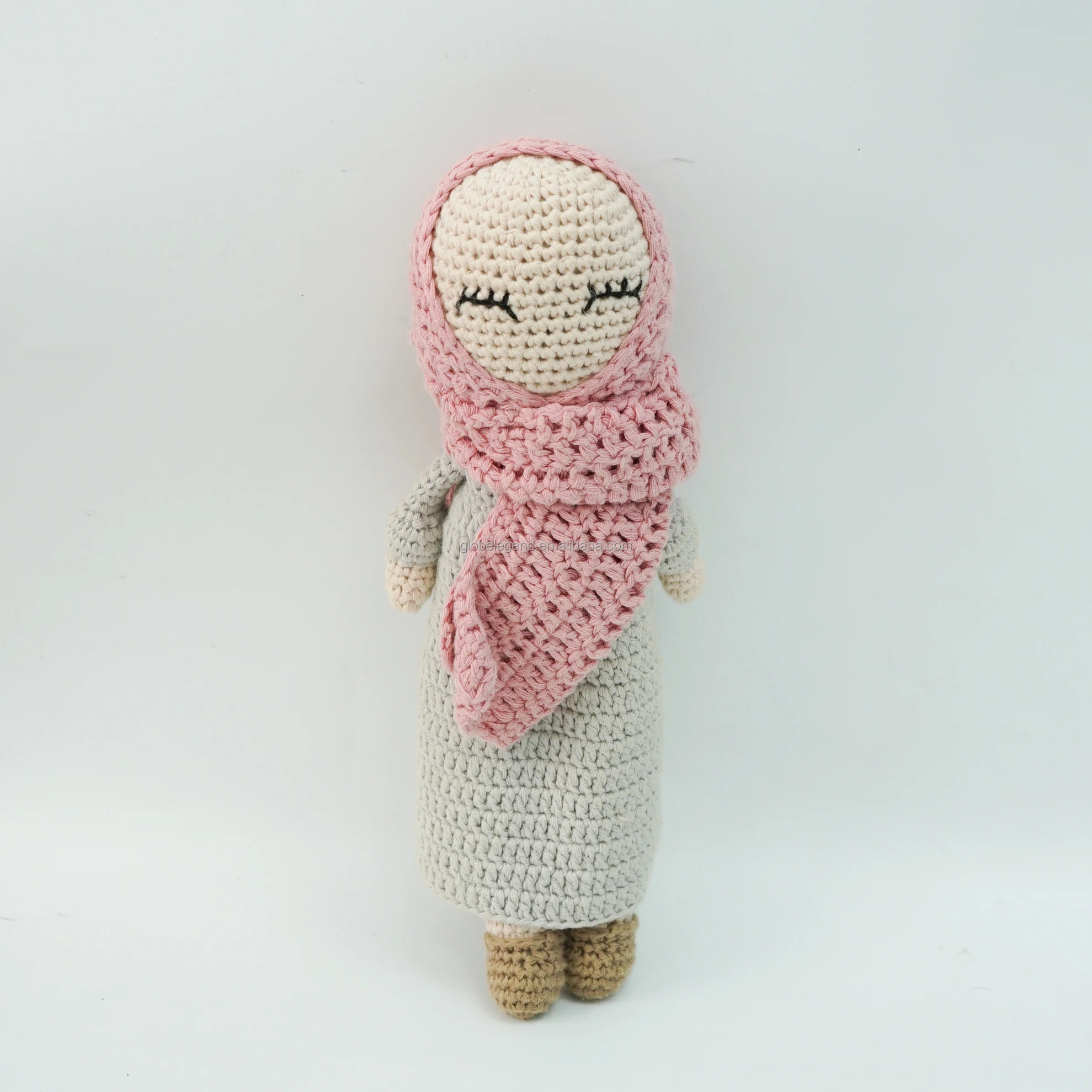 Lovely Little Girl Amigurumi Crochet Toys Dolls Patches crochet doll handmade muslim doll