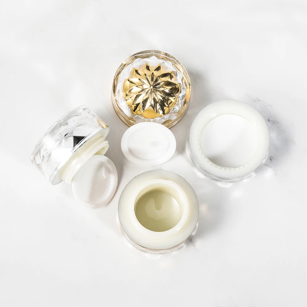 
Factory direct sellling 5g luxury plastic acrylic jar lingge -shaped pattern cosmetic cream jar 