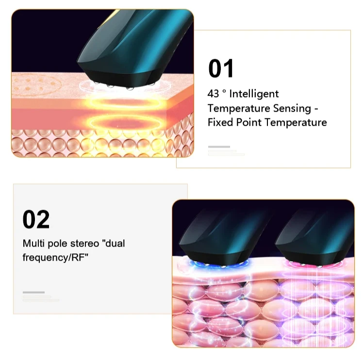 New RF EMS Face Lifting Electric Massage Facial Beauty Device Radio Frequency LED Light Therapy Skin Clean Portable Equipment