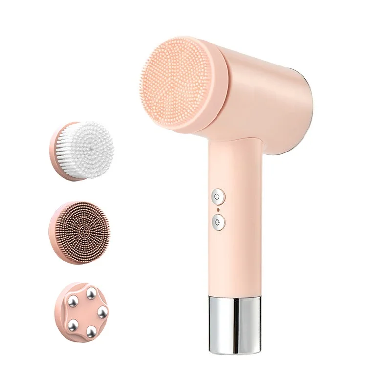 2024 Electric Pore Cleaning Blackhead Remover Rechargeable Rotating Silicone Face Cleansing Brush