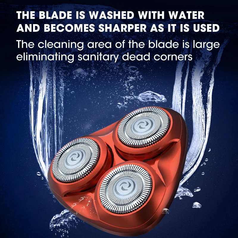 Cross-border new arrival electric magnetic Shaver three cutter head fully washable LCD display Shaver
