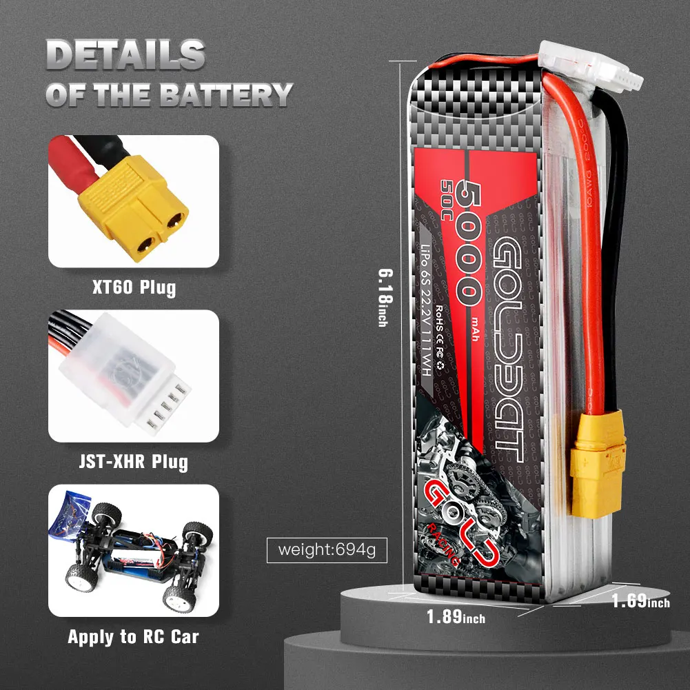 5000 мАч lipo 50C литий-полимерный высокочастотный RC аккумулятор 3S 6S LiPo 111wh