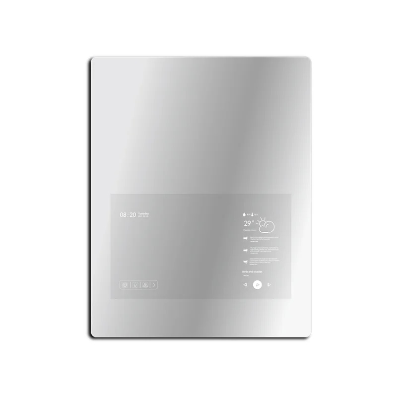 Frameless Luxury oval lighted gold intelligent wall mount bath smart antifog touch screen bathroom mirror with led light