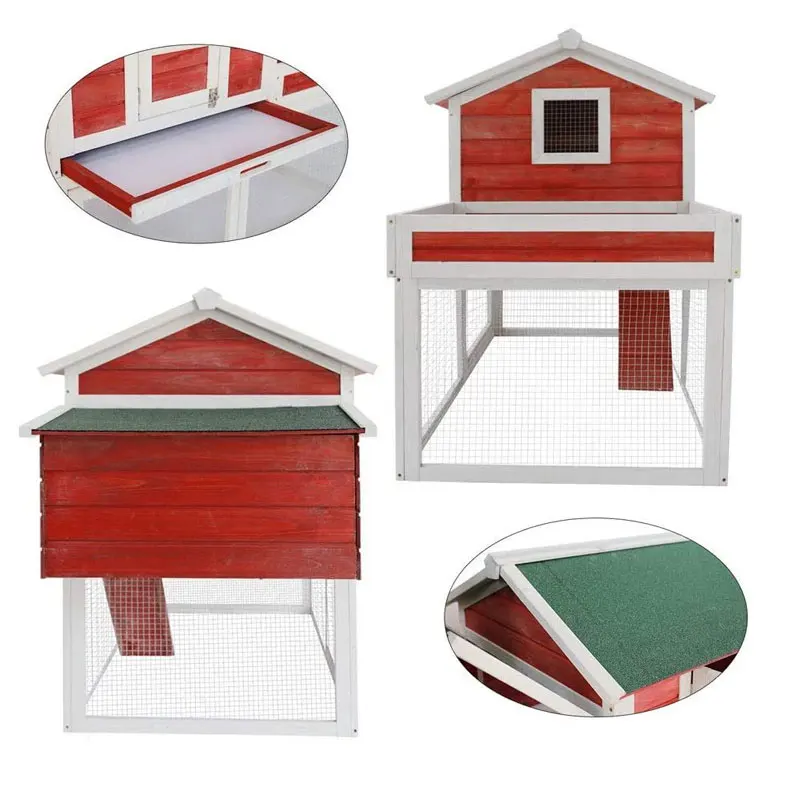 Wooden chicken house with egg crate flower table outdoor garden chicken cage rabbit cat house rain and sun protection pet house